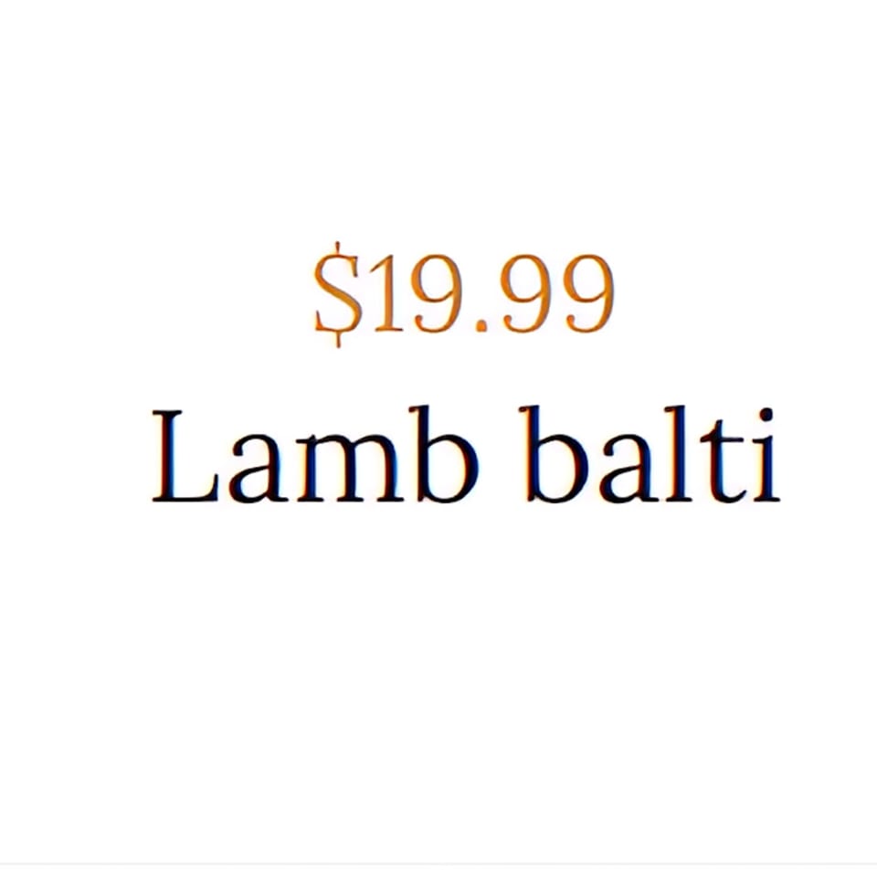 Lamb balti dish from Bay Leaf Indian Kitchen, priced at $19.99.